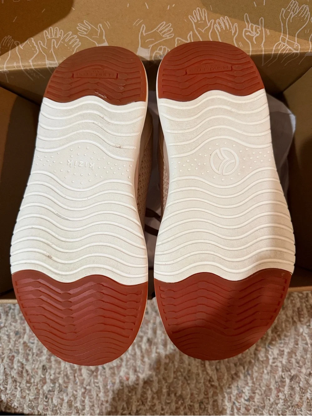 Kizik Women’s Hands-Free Lima Lightweight Knit Sneaker in Fawn